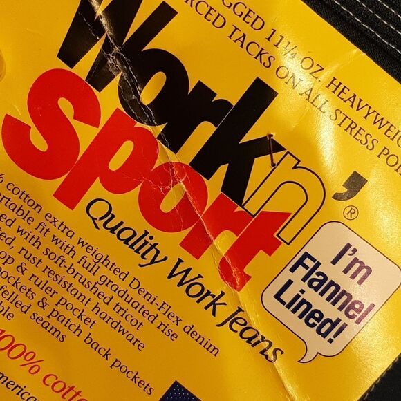 Workin' Spot Flannel Lined Heavyweight Denim Work Jeans  NWT - Picture 12 of 13